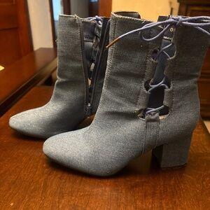 Hot Kiss Blue Denim Ankle Boot